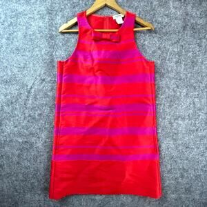 Sonia Rykiel Dress Womens 42 Red Purple Mod 60s Neck Bow Retro GoGo Pop Vibrant
